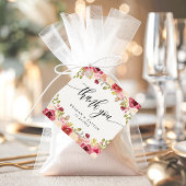 Burgundy Merlot Floral Wedding Vielen Dank Geschenkanhänger