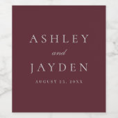 Burgundy Merlot Weinkultur und Erde Weinetikett (Einzelnes Label)