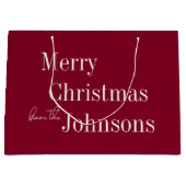 Burgundy Merry Christmas Große Geschenktüte (Vorderseite)