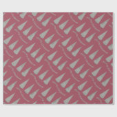 Burgundy Merry Christmas Tartan Tree Geschenkpapier (Flach)