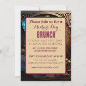 Burgundy Metal Art mit Perlen Muttertag Einladung (Vorderseite)