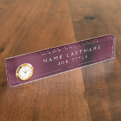 Burgundy Metallic Corporate Custom Beruflich Namensplakette (Seite)