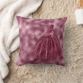 Burgundy Metallic Elegante Name Abend Gown Kissen (Decke)