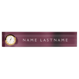Burgundy Metallic Luxury Berufliche Führungskraft Namensplakette