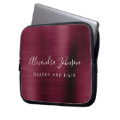 Burgundy Metallic - Monogram Business Beruflich Laptopschutzhülle (Vorderseite Links)