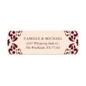 Burgundy Mexican Wedding Return Address Label (Vorne)