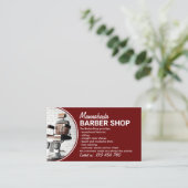 Burgundy Minimal Stil Friseur Salon Fotos Barber Visitenkarte (Stehend Vorderseite)