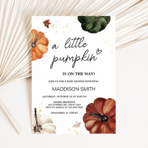 Burgundy Minimalist Autumn Pumpkin Baby Shower Einladung
