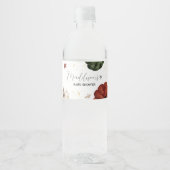 Burgundy Minimalist Autumn Pumpkin Baby Shower Wasserflaschenetikett (Vorderseite)