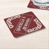 Burgundy Minimalist Paper Wedding Coasters Rechteckiger Pappuntersetzer (angewinkelt)