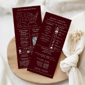 Burgundy Minimalist Wedding Infographic Program