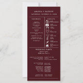 Burgundy Minimalist Wedding Infographic Program (Vorderseite)