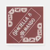 Burgundy Minimalist Wedding Napkins Serviette (Vorderseite)