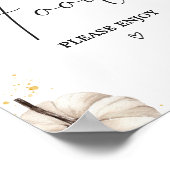 Burgundy Minimalistisch Herbst Pumpkin Food Poster (Ecke)