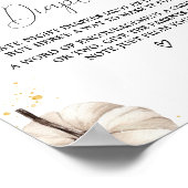 Burgundy Minimalistisch Pumpkin Spate Night Diaper Poster (Ecke)