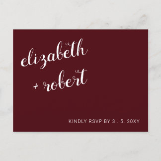 Burgundy Minimalistisch Script Calligrafy UAWG Einladungspostkarte