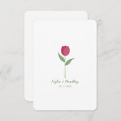 Burgundy Minimalistisch Tulip Einladung (Vorne/Hinten)