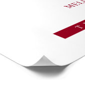 Burgundy Minimalistisch Unplugged Wedding Sign Poster (Ecke)