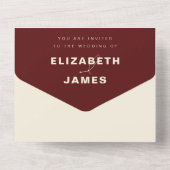 Burgundy Minimalistisch Wedding Foto QR Code UAWG All In One Einladung (Rückseite)