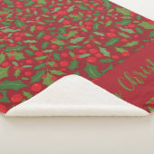 Burgundy Mistletoe Frohe Weihnachtsfeiertag Sherpa Sherpadecke (3/4)