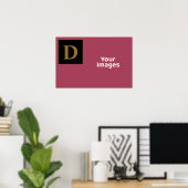 Burgundy mit erstklassigem Foto-Display der Goldfa Poster (Heimbüro)