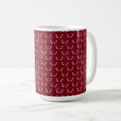 BURGUNDY MIT GOLD ANTLER HORNS KAFFEETASSE (VorderseiteRechts)