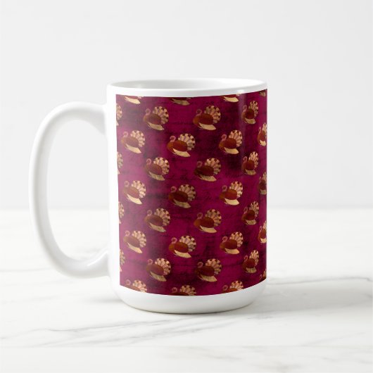 BURGUNDY MIT GOLD ERNTEDANK TÜRKEI KAFFEETASSE (Links)