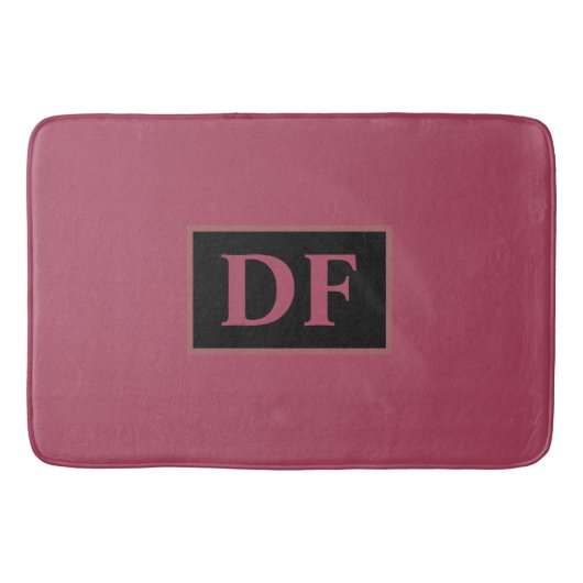 Burgundy Mit Monogramm Bath Mat Badematte (Vorderseite)