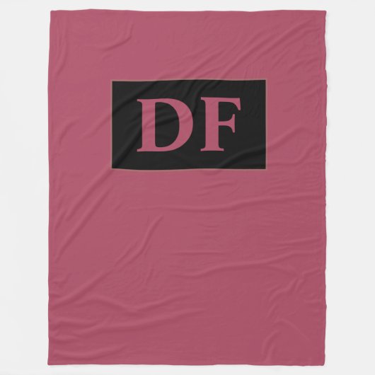 Burgundy Mit Monogramm Fleece Blanket (Vorderseite)