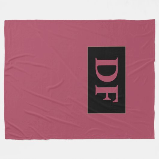 Burgundy Mit Monogramm Fleece Blanket (Vorderseite (Horizontal))
