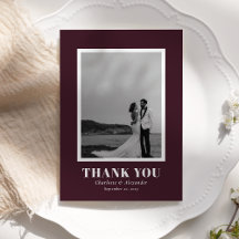 Burgundy Modern Bold Typografy Wedding Vielen Dank