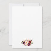 Burgundy Modern Brush Script floral Save The Date (Rückseite)