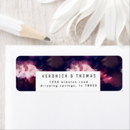 Burgundy Modern Brush Stroke Return Address Label