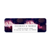 Burgundy Modern Brush Stroke Return Address Label (Vorne)