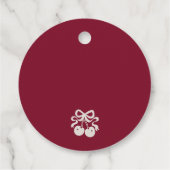 Burgundy Modern Cherry Baby Dusche Geschenkanhänger (Rückseite)