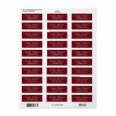 Burgundy Modern Script Typografy Wedding Address (Vorne)