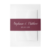 Burgundy Modern Script Typografy Wedding Einladungsbanderole (Vorderseite Beispiel)