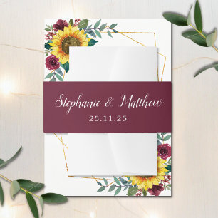 Burgundy Modern Script Typografy Wedding Einladungsbanderole