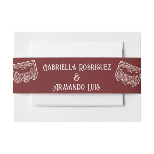 Burgundy Modern Wedding Belly Band (Vorderseite Beispiel)