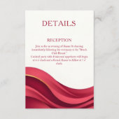 Burgundy Modern Wedding Details Begleitkarte (Vorderseite)