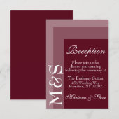 Burgundy Modern Wedding Reception Card Dankeskarte (Vorne/Hinten)