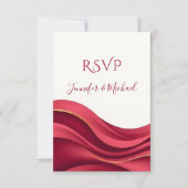 Burgundy Modern Wedding  RSVP Karte (Vorderseite)