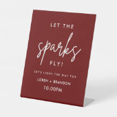 Burgundy Modern Wedding Sparkler abschicken Sockelschild (Vorderseite)