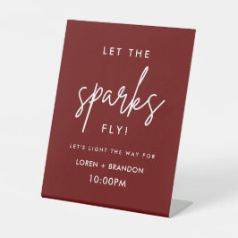 Burgundy Modern Wedding Sparkler abschicken Sockelschild