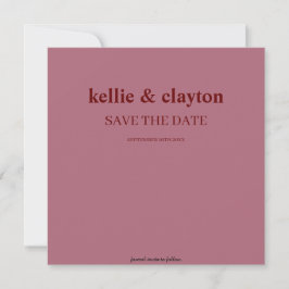 Burgundy Moderne Art Hochzeit speichern das Datum Save The Date