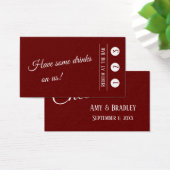 Burgundy Moderne Drink Ticketkarten mit 3 Pins (Schreibtisch)