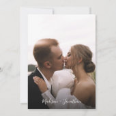 Burgundy Moderne einfache Skripthochzeit Einladung (Rückseite)