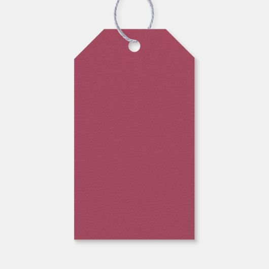 Burgundy Moderne Minimalistische Hochzeitstipps Geschenkanhänger (Rückseite)