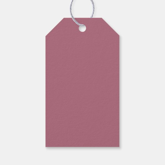 Burgundy Moderne Minimalistische Hochzeitstipps Geschenkanhänger (Rückseite)