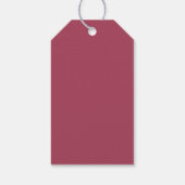 Burgundy Moderne Minimalistische Hochzeitstipps Geschenkanhänger (Rückseite)